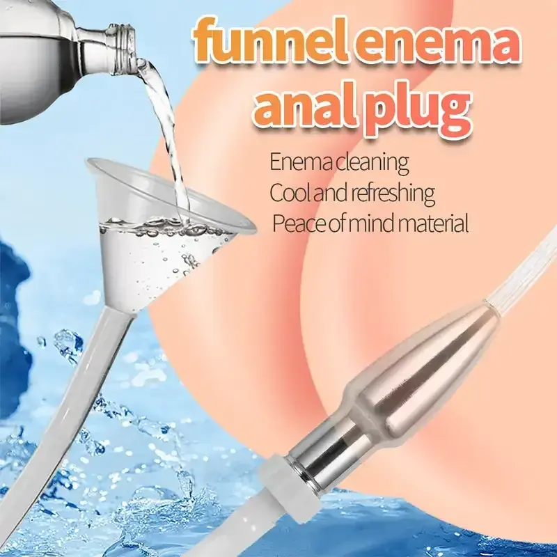 silicone enema bottle metal plug