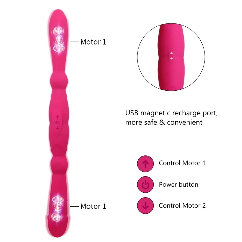 silicone g spot double vibrator 16 mode