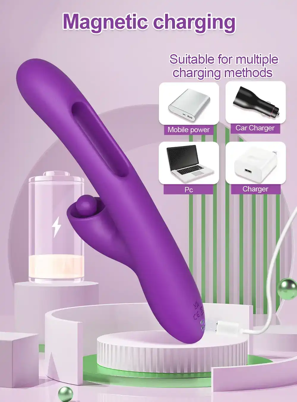 silicone g spot massager purple color