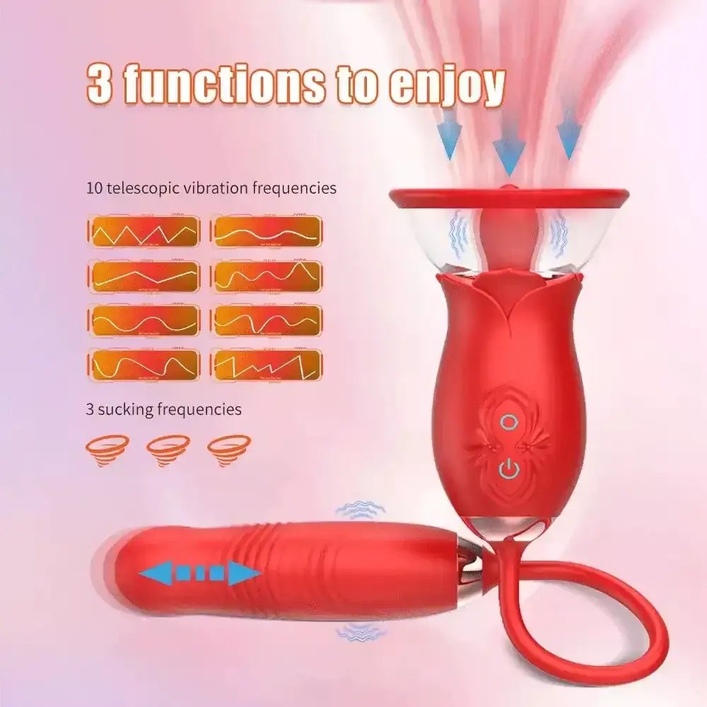 silicone rose dildo vibrator waterproof