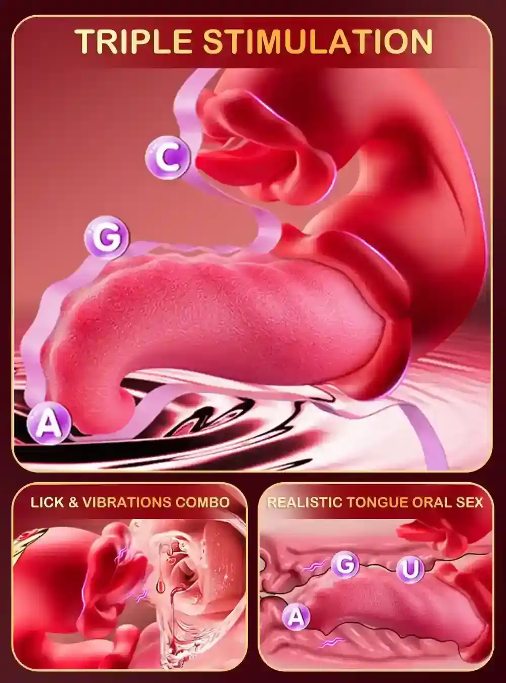 silicone tongue clitoral vibrator pink