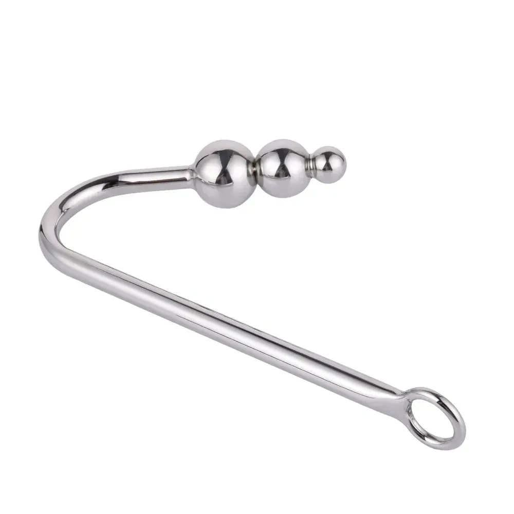 silver metal anal hook toy