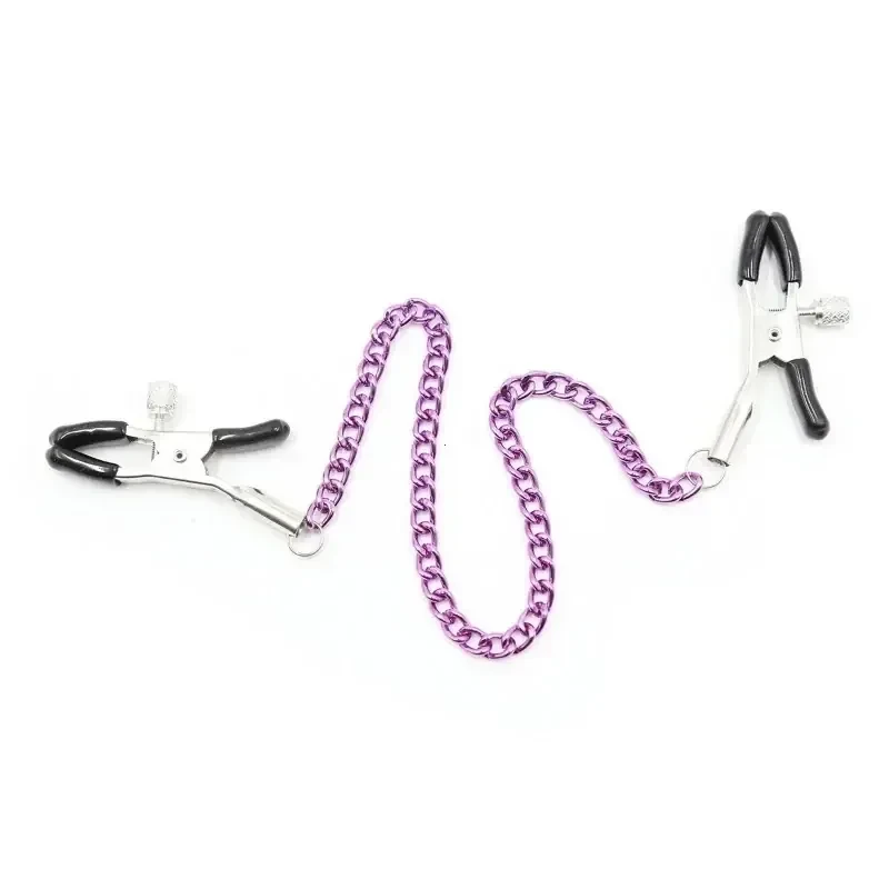 silver purple nipple clamps restraint