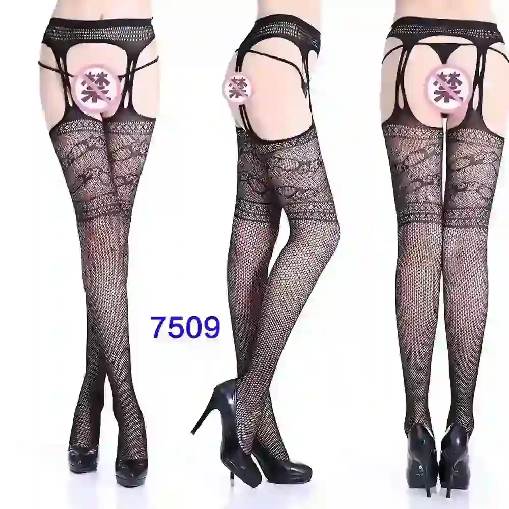 sleek black nylon fishnet