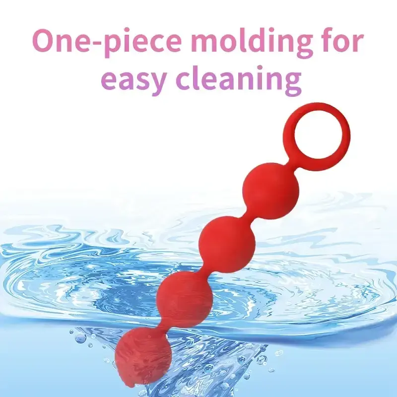 smooth silicone anal beads black