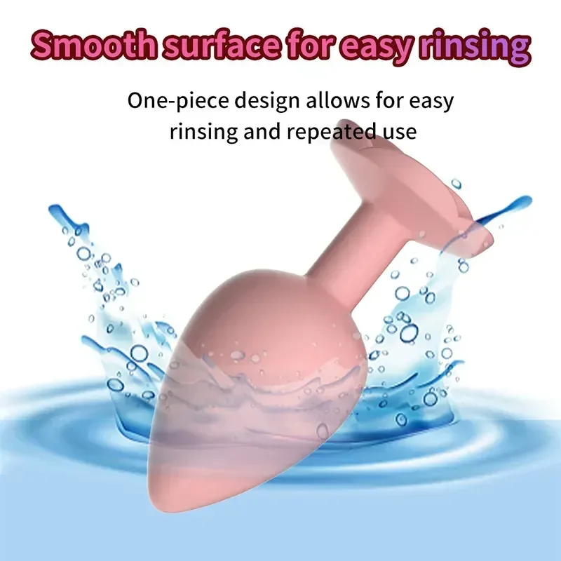 smooth silicone butt plug rose