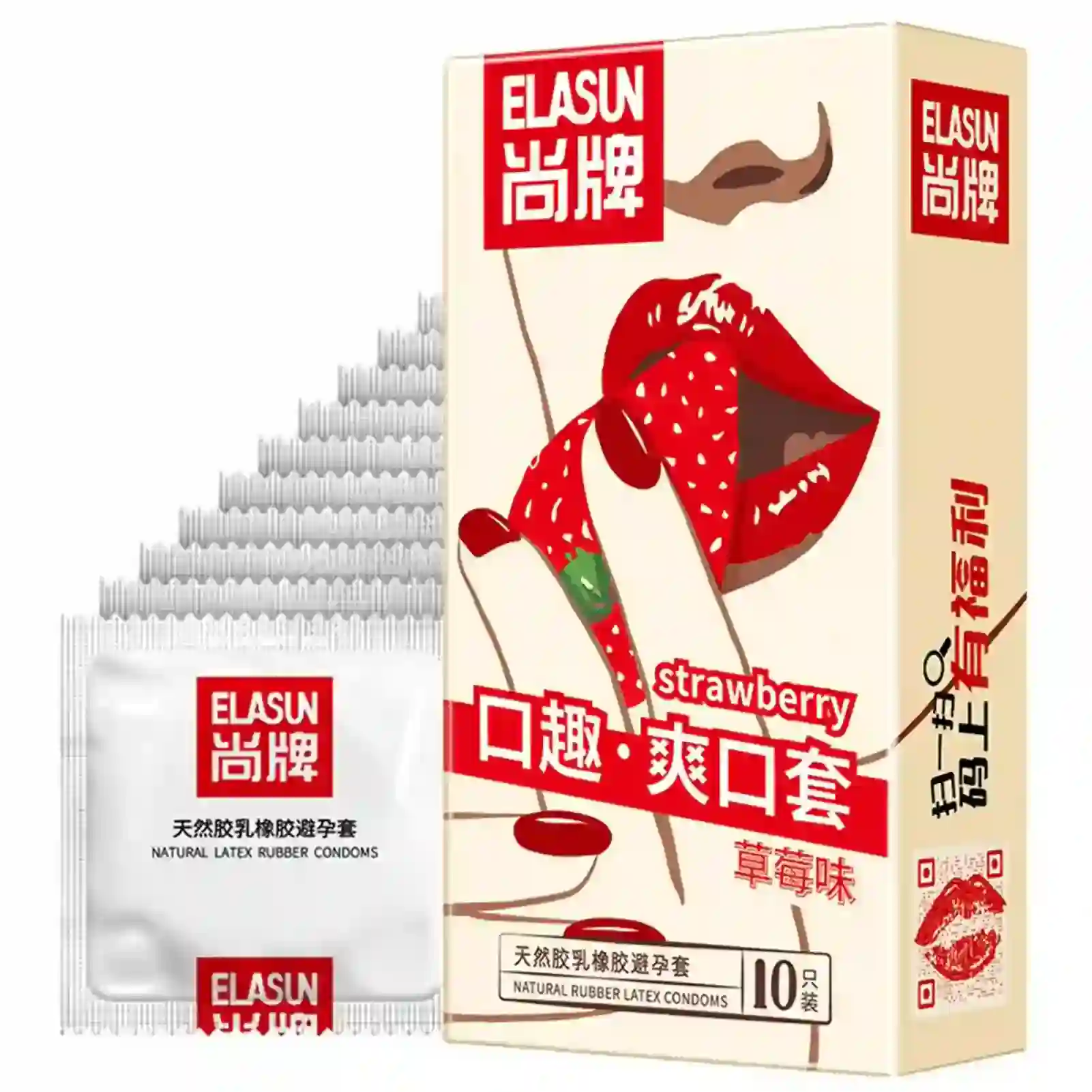 strawberry condoms 10 piece set