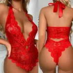 stylish crotchless lace bodysuit