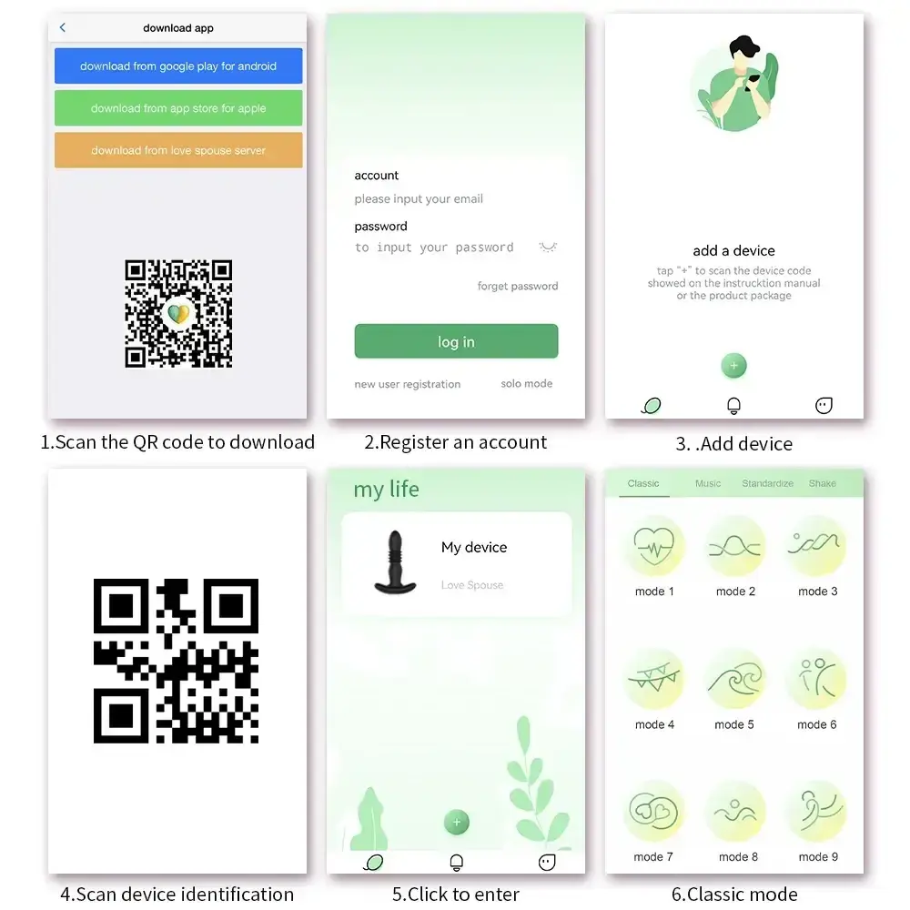 telescopic anal plug app modes