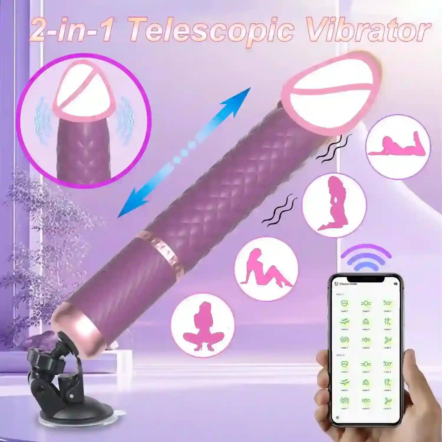 telescopic dildo app control bluetooth