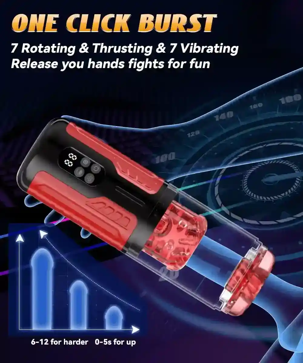 telescopic thrusting rotating masturbator tpe
