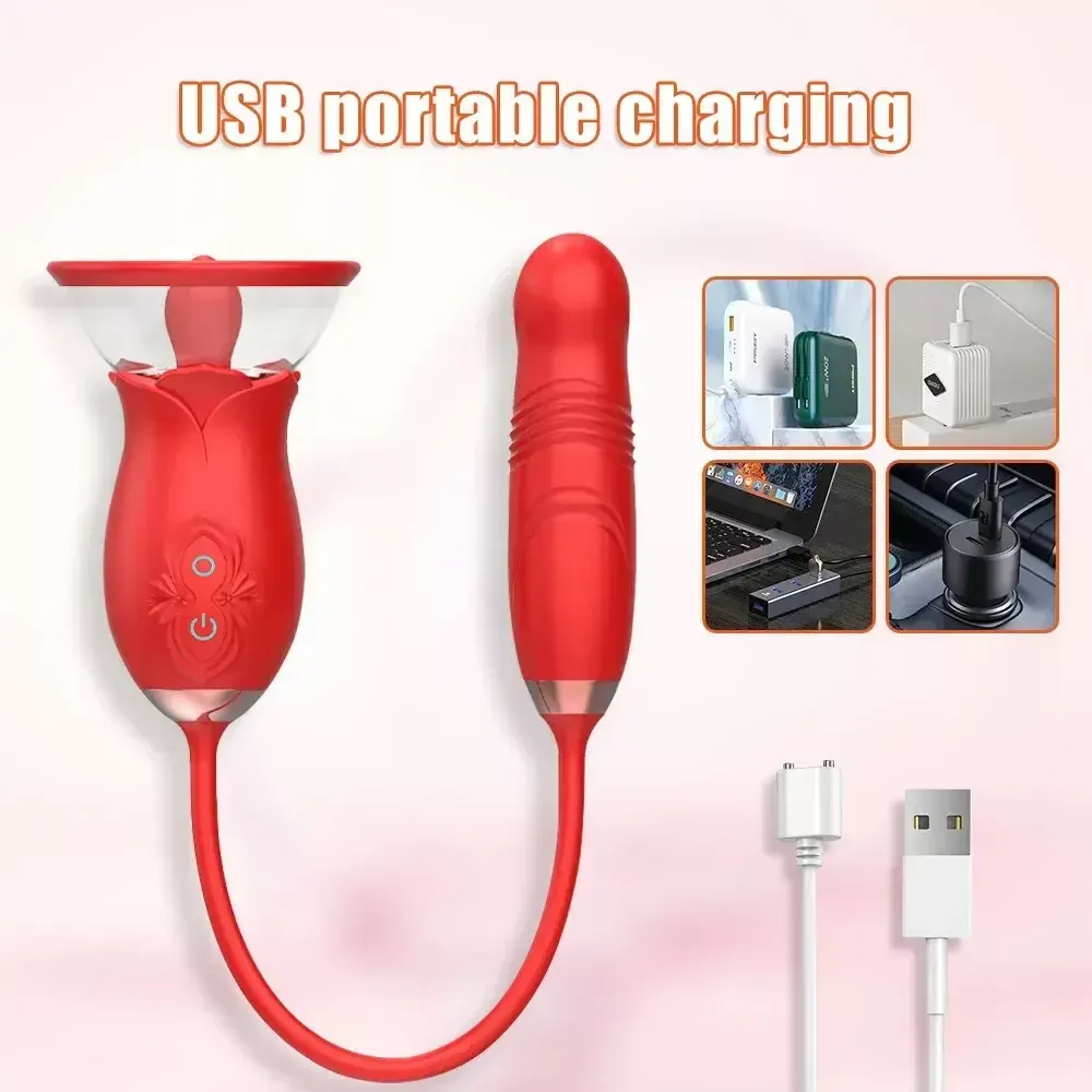 telescopic thrusting vibrator rose design