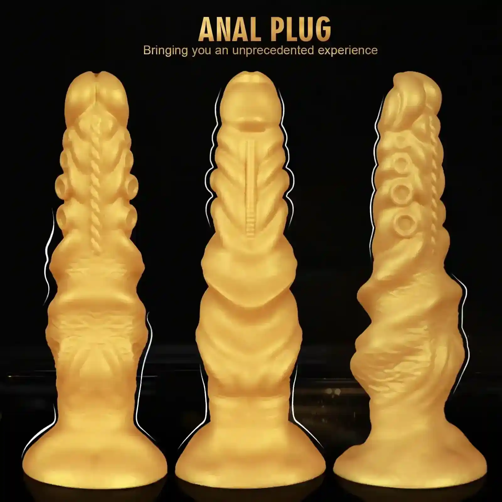 textured silicone anal plug large size