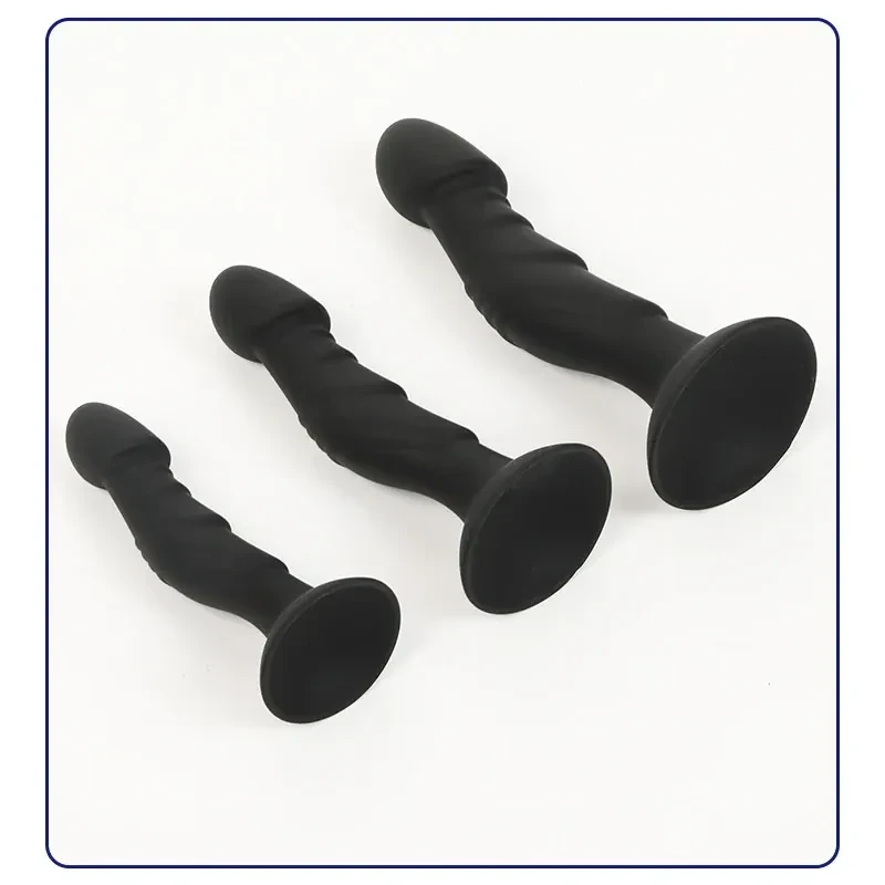 textured silicone anal plug medium size
