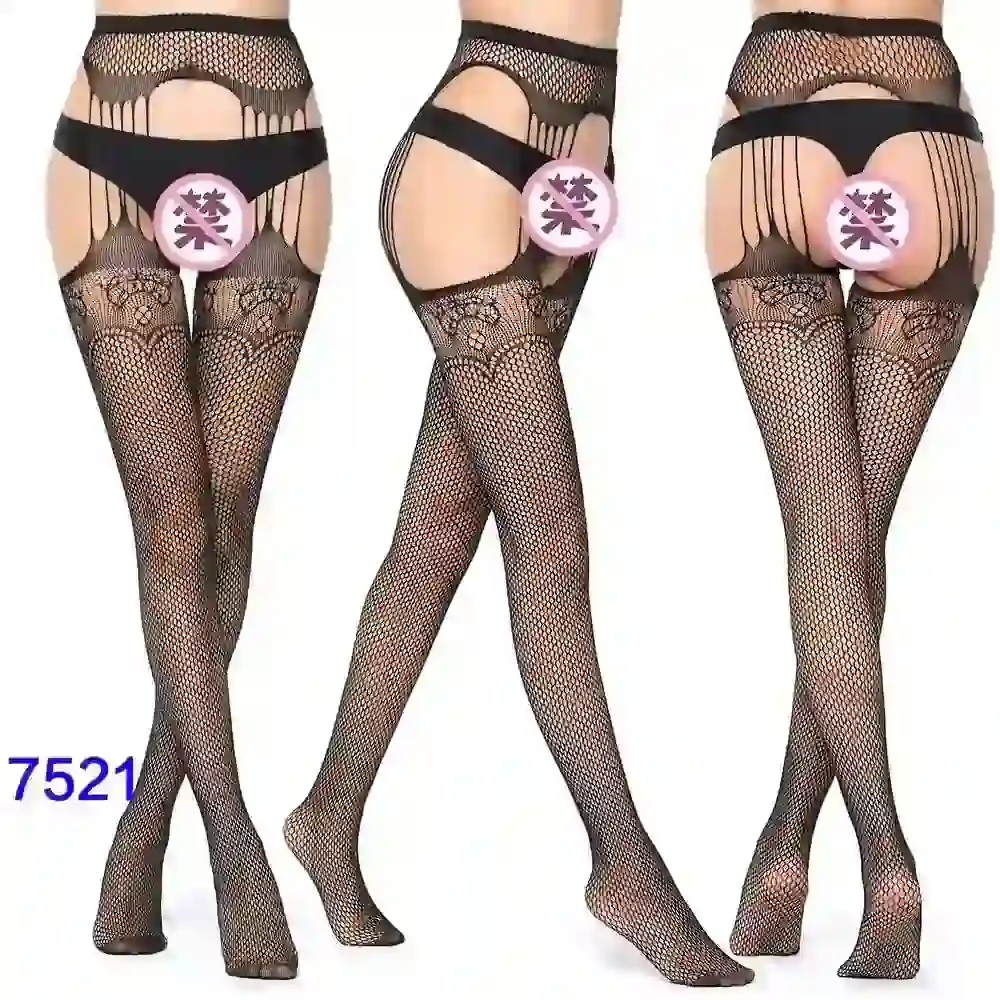 thigh accentuating fishnet lingerie black