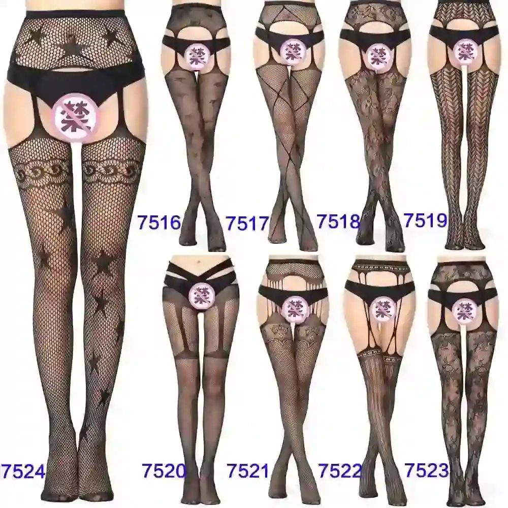 thigh high nylon hosiery black