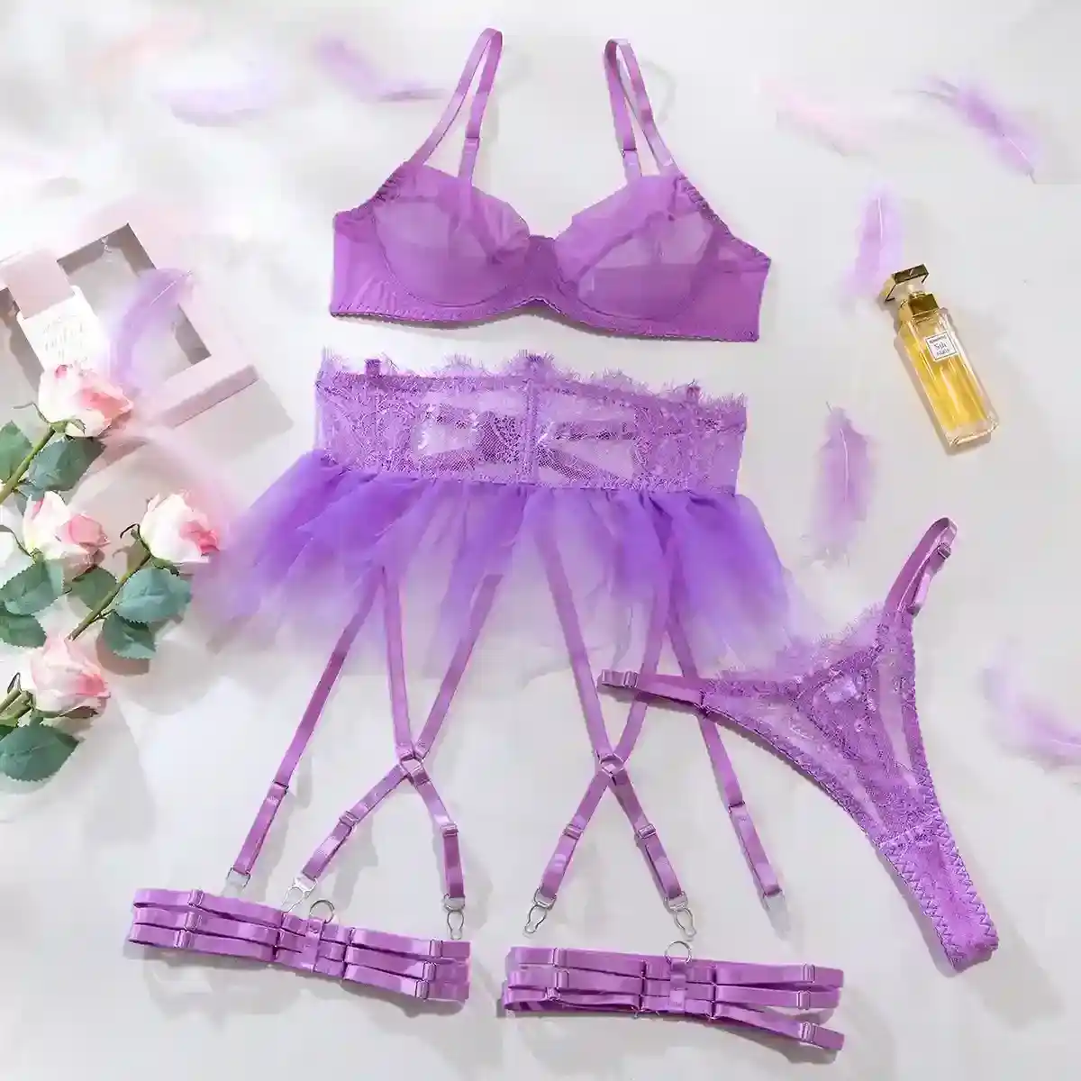 thin fabric lingerie set