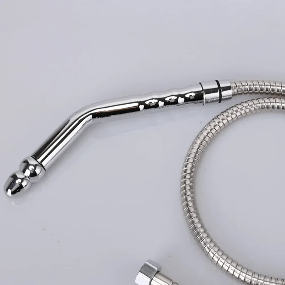 three interchangeable metal enema nozzles