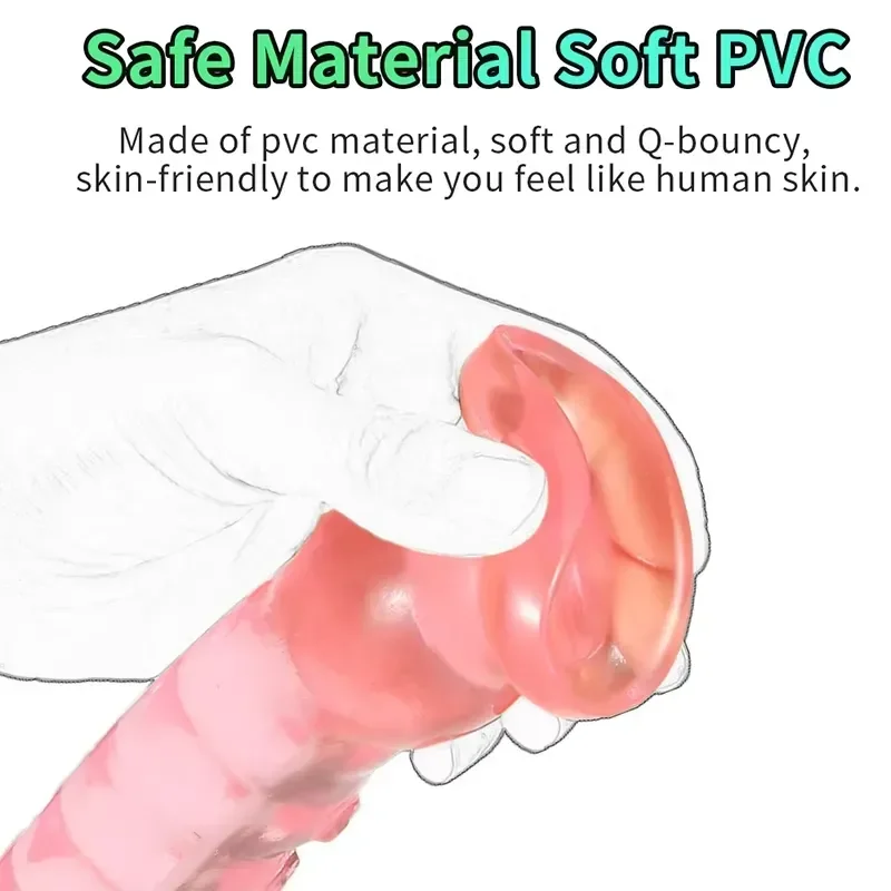 translucent pink pvc dildo