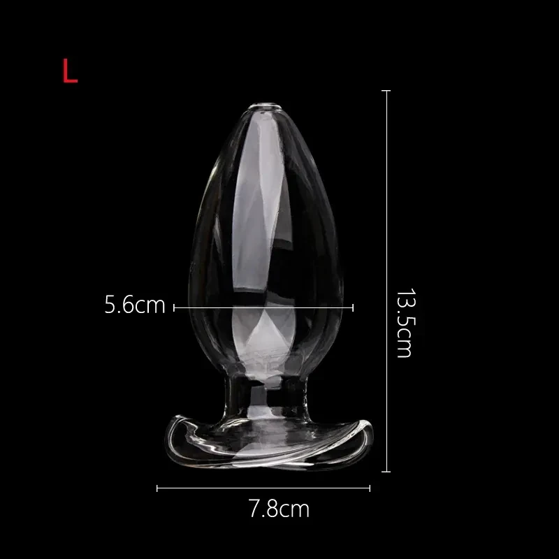 transparent glass anal dilator small
