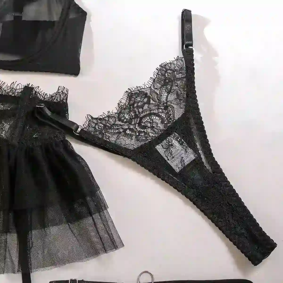 transparent mesh bra panty
