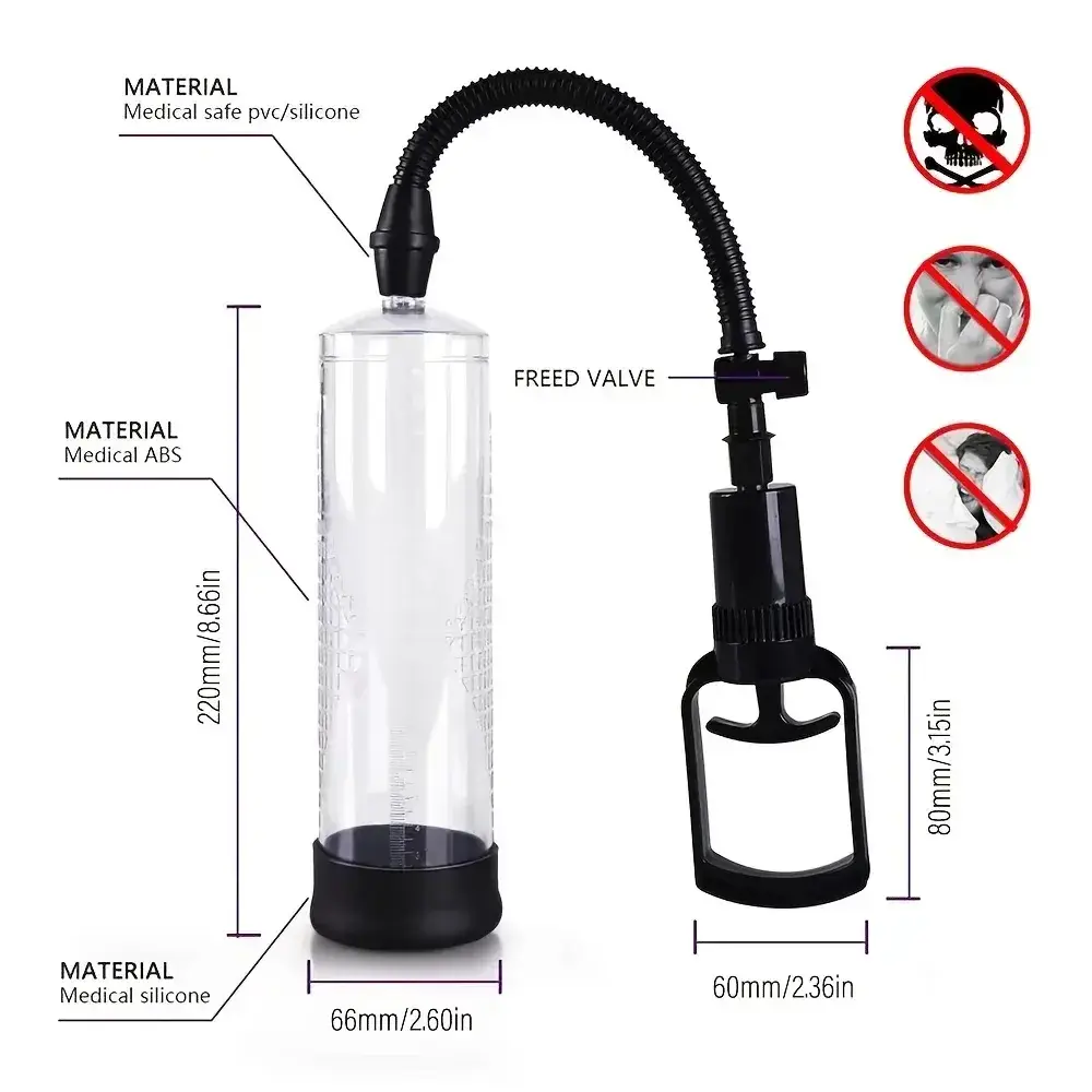 transparent penis pump length scale