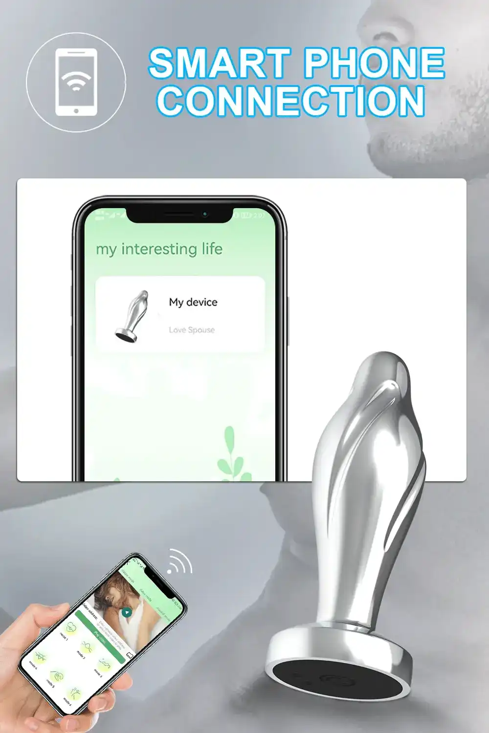 usb charging anal plug silver