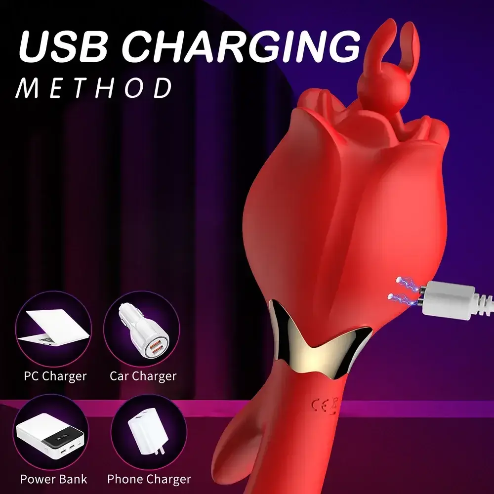 usb rechargeable rose massager 1