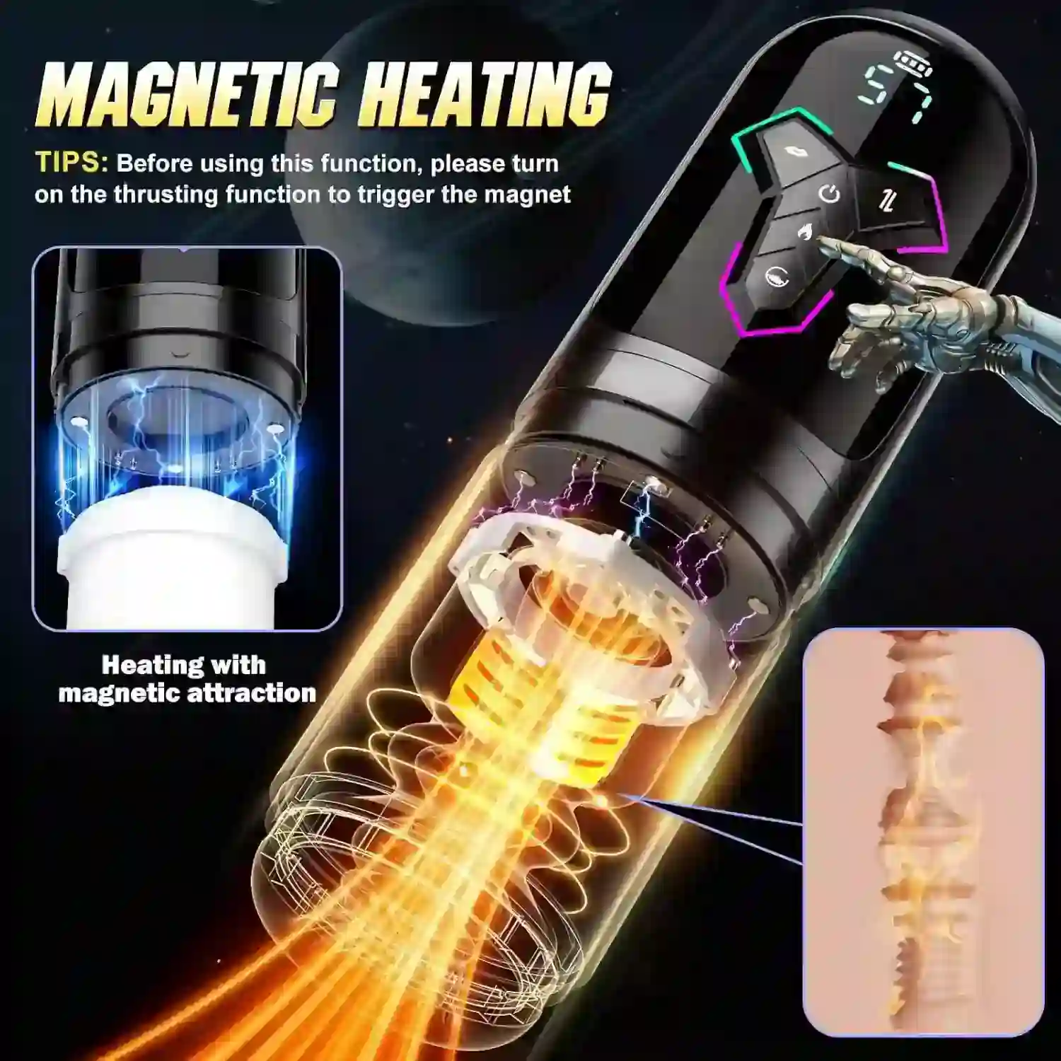 vibrating male masturbator abs shell