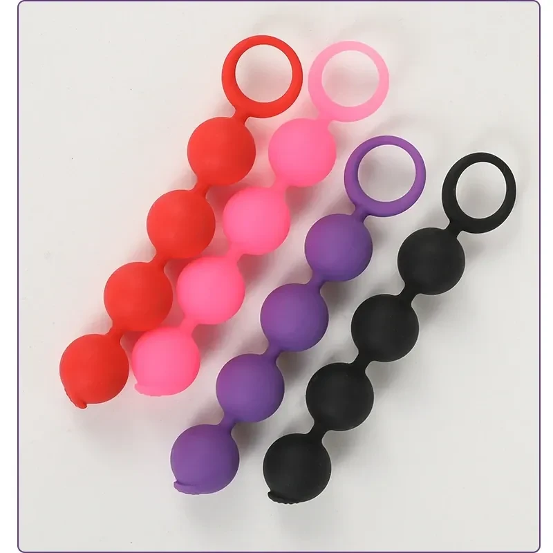 waterproof anal beads set red