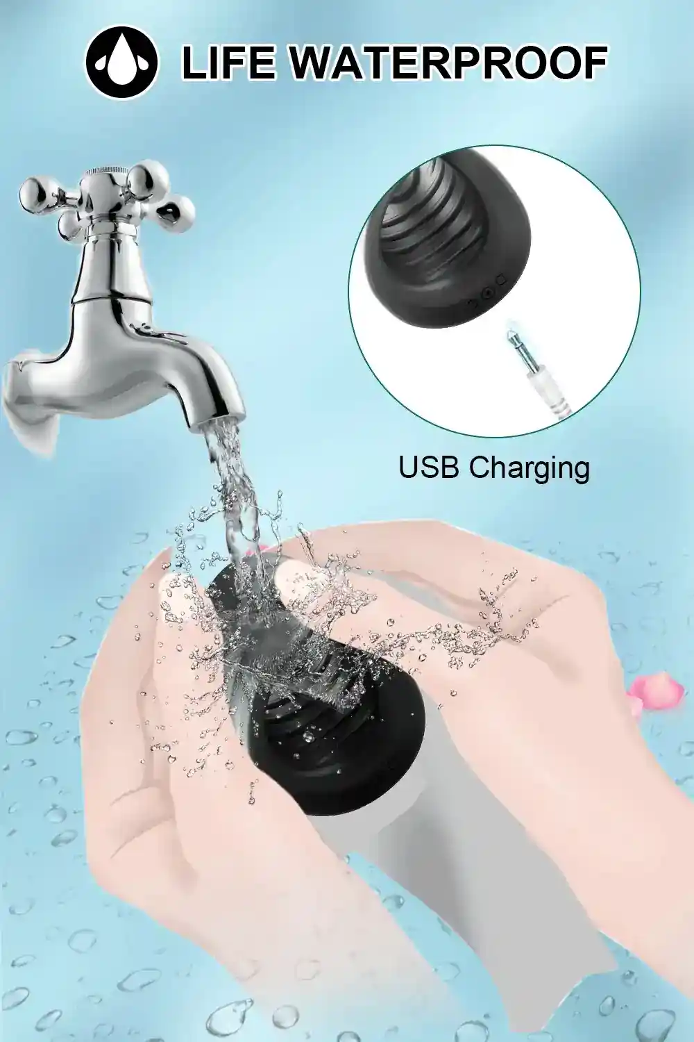 waterproof glans stimulator usb charging