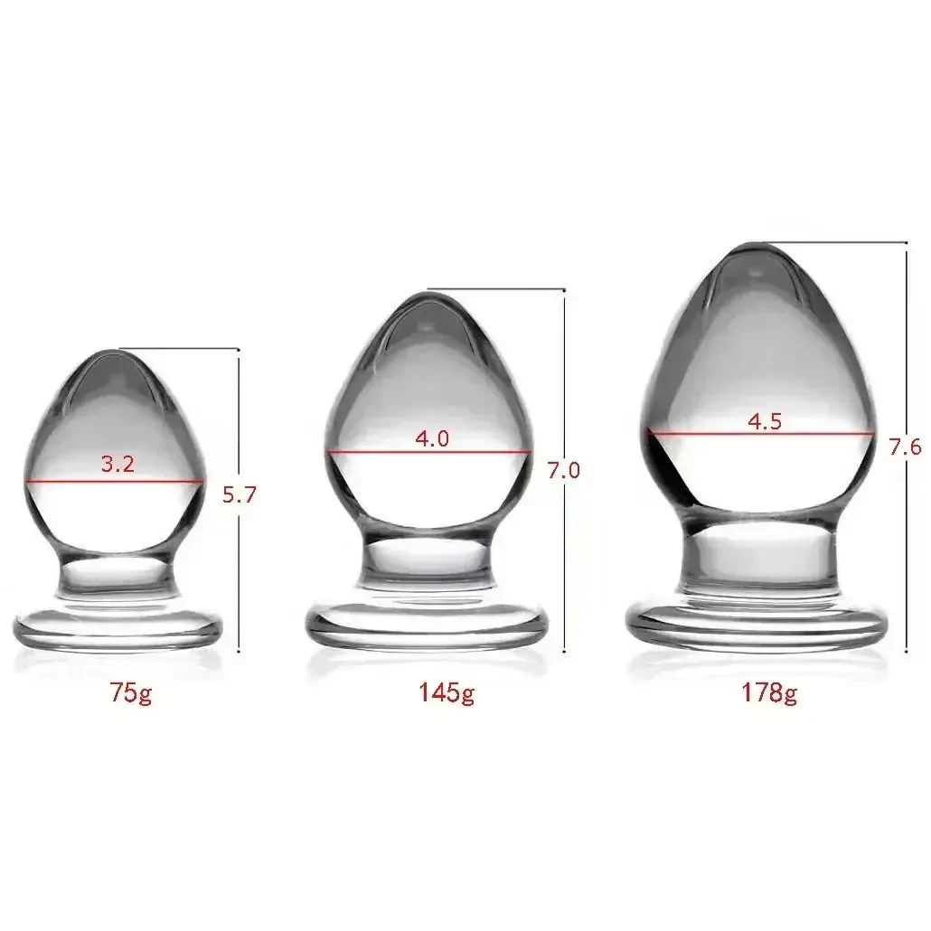 waterproof glass anal massager large