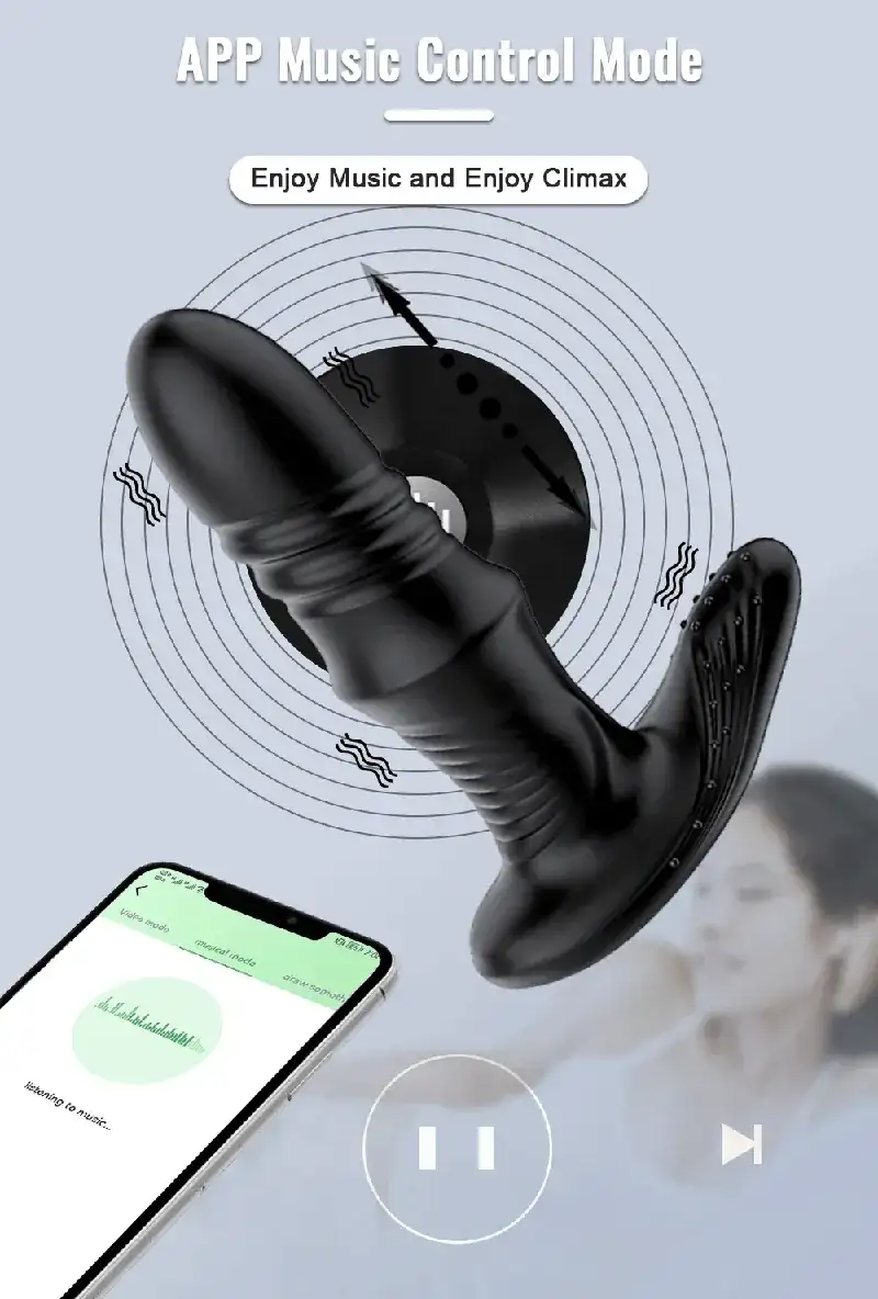 wireless app control silicone butt plug