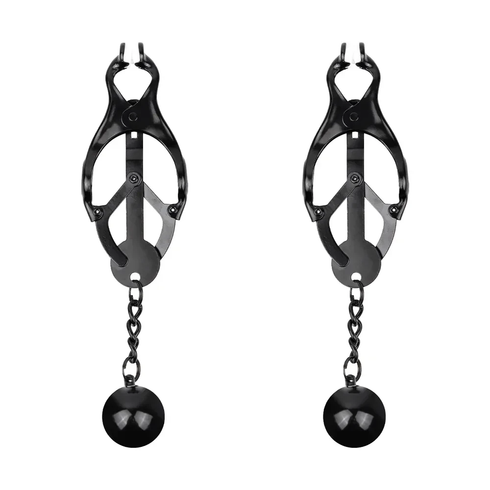 silver metal weighted nipple clamps