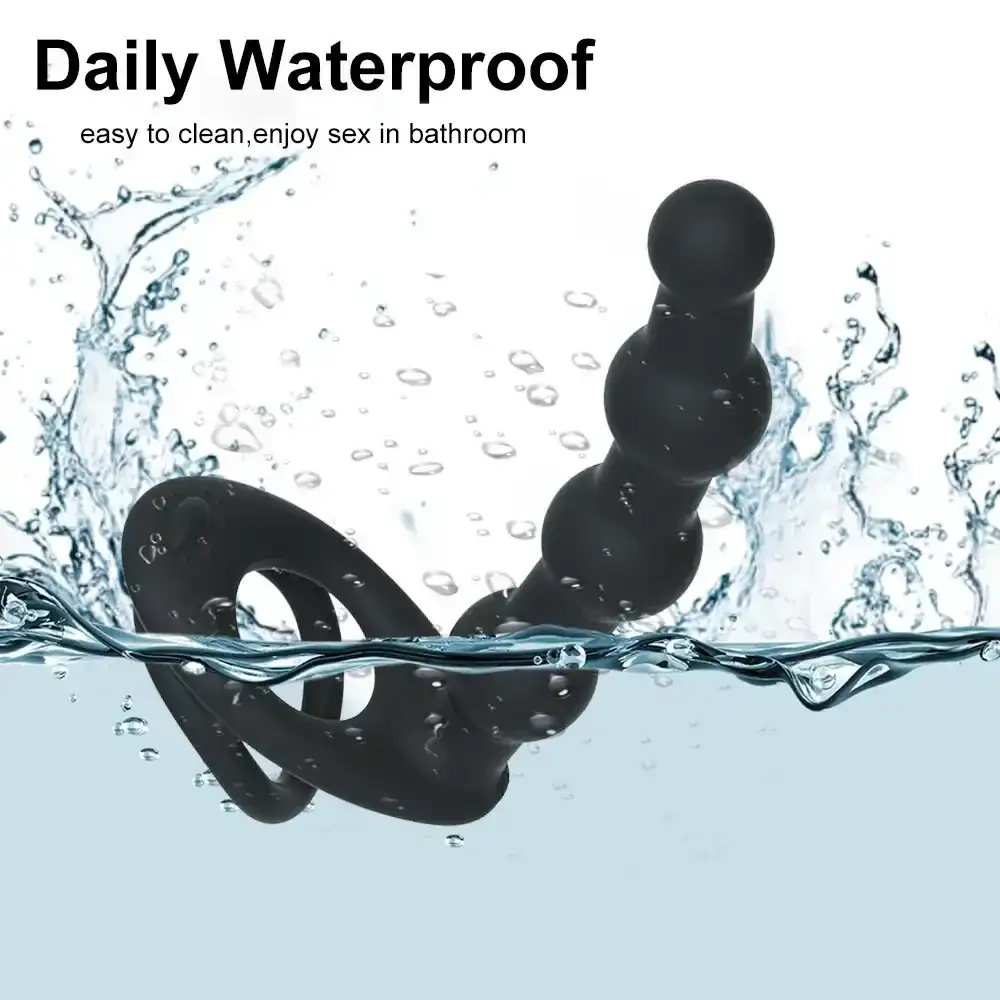 textured silicone anal plug beads